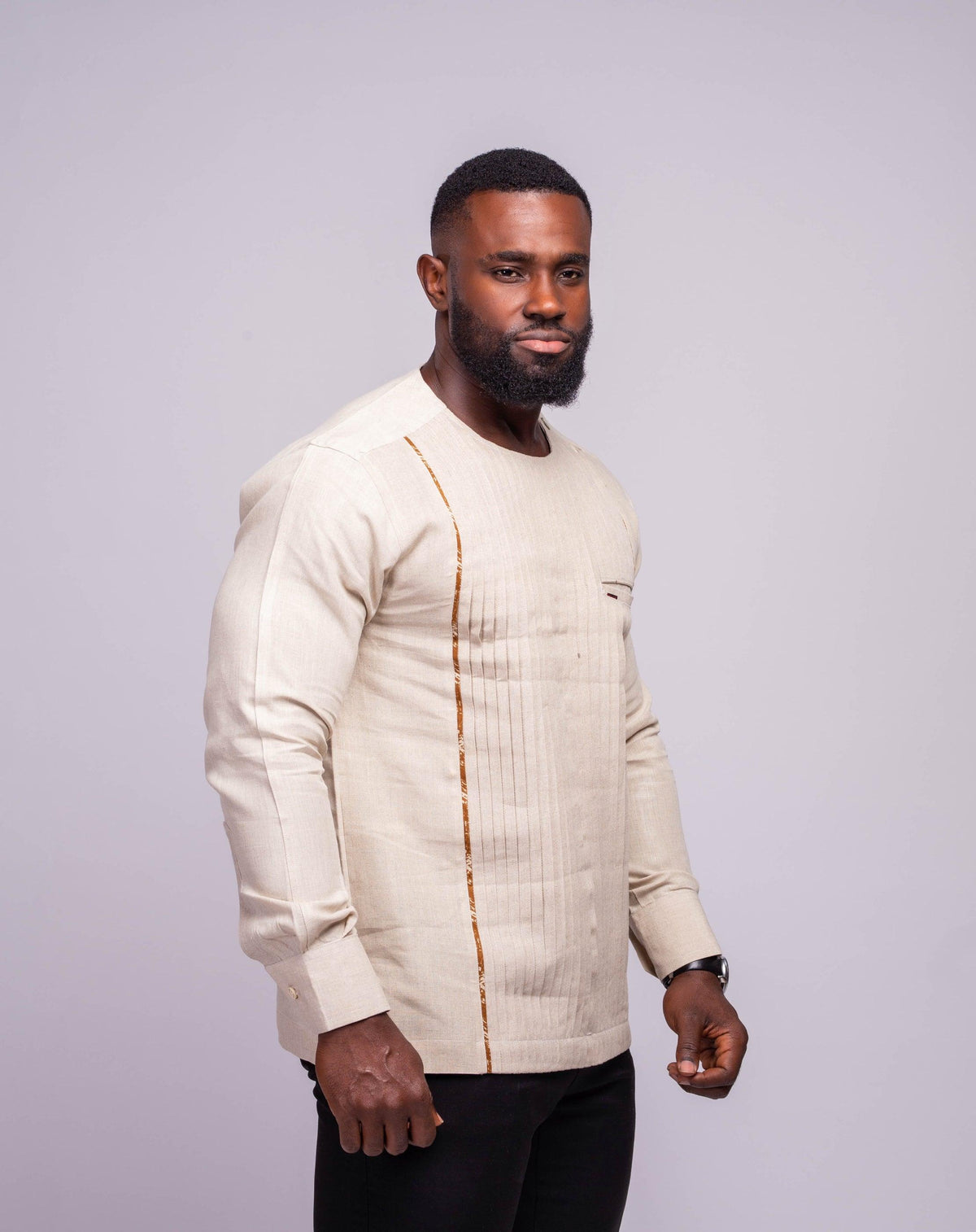 Linen Men's Shirt (Long Sleeves) - YvonneEx