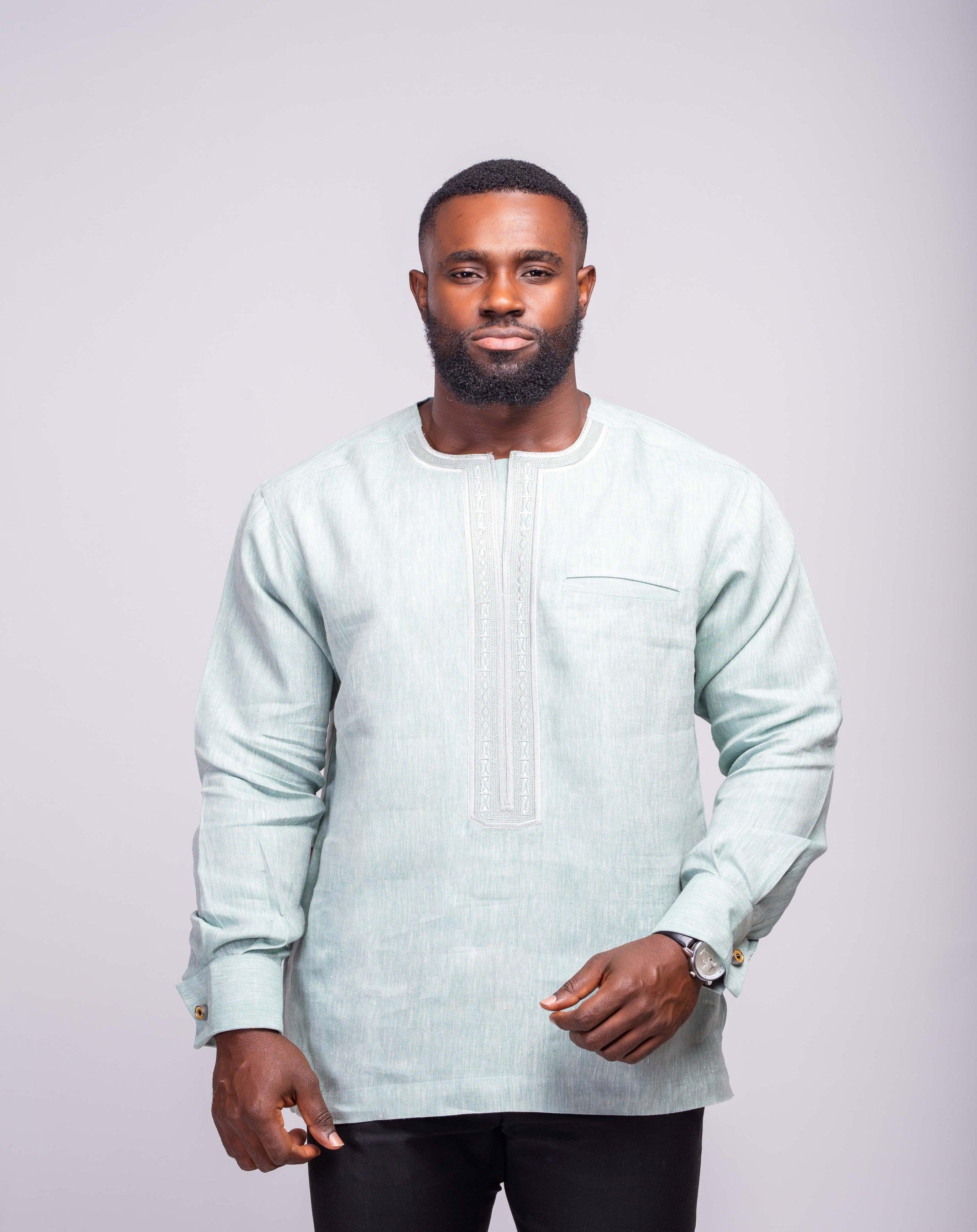 Linen Men's Shirt (Long Sleeves) - YvonneEx