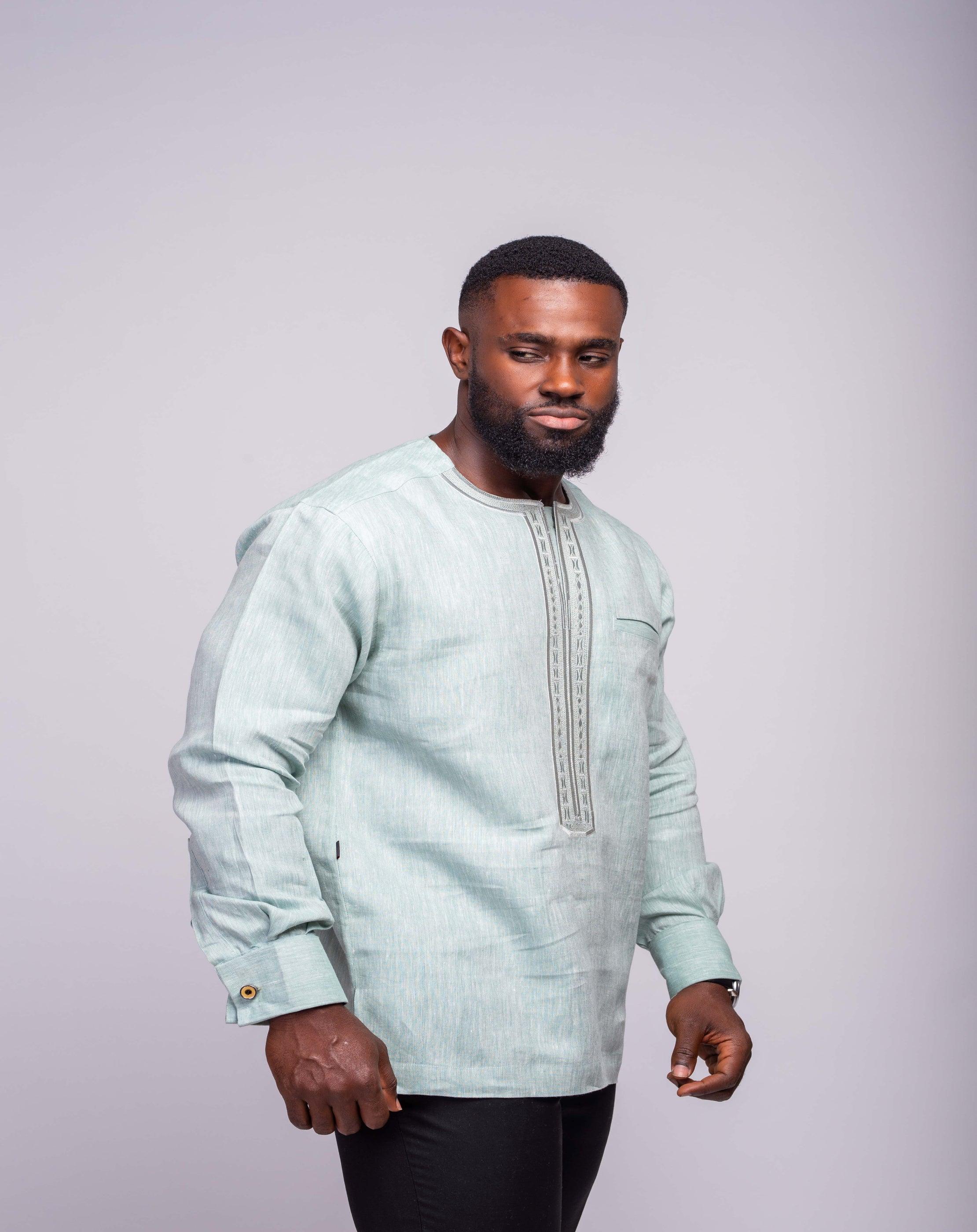Linen Men's Shirt (Long Sleeves) - YvonneEx