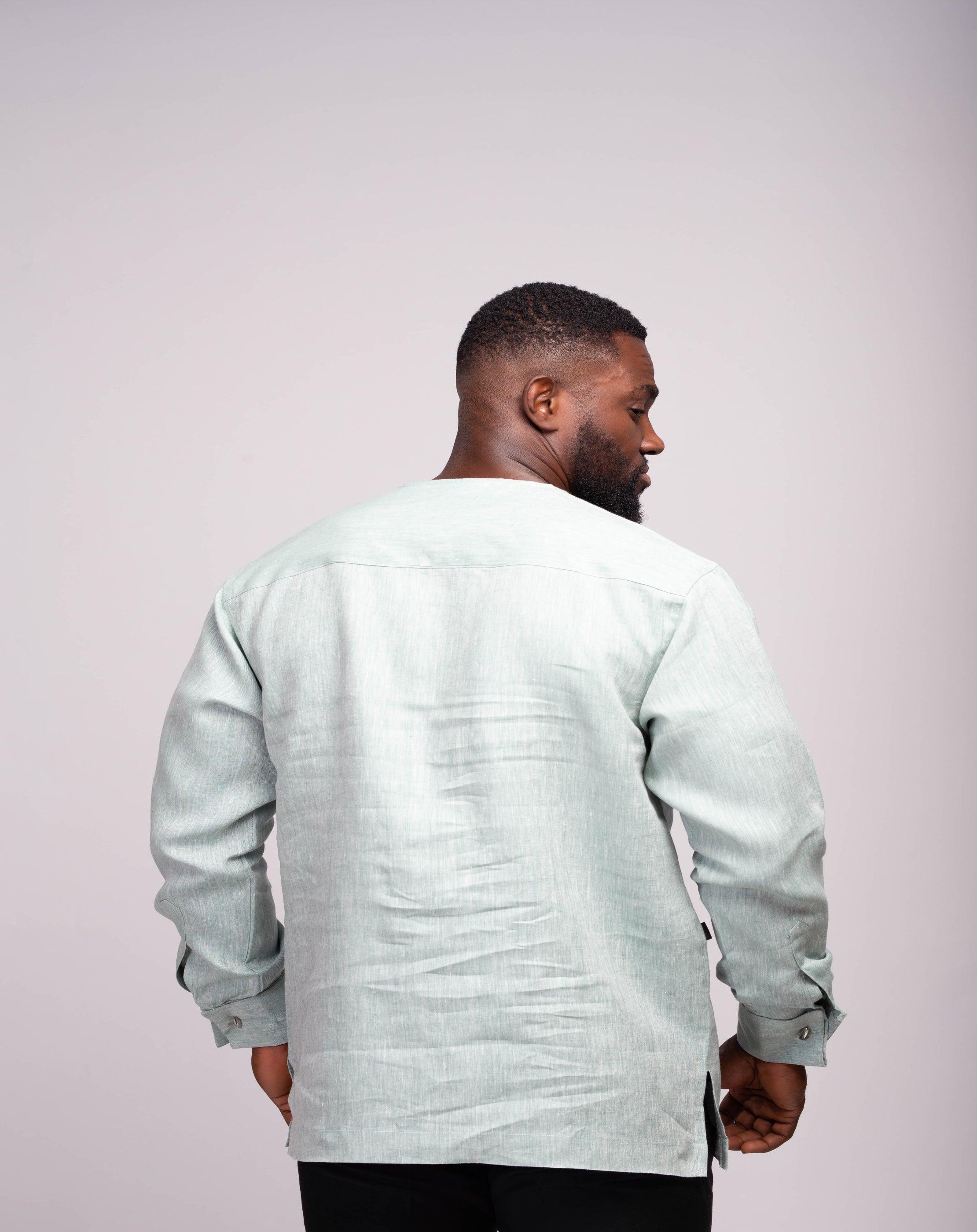 Linen Men's Shirt (Long Sleeves) - YvonneEx
