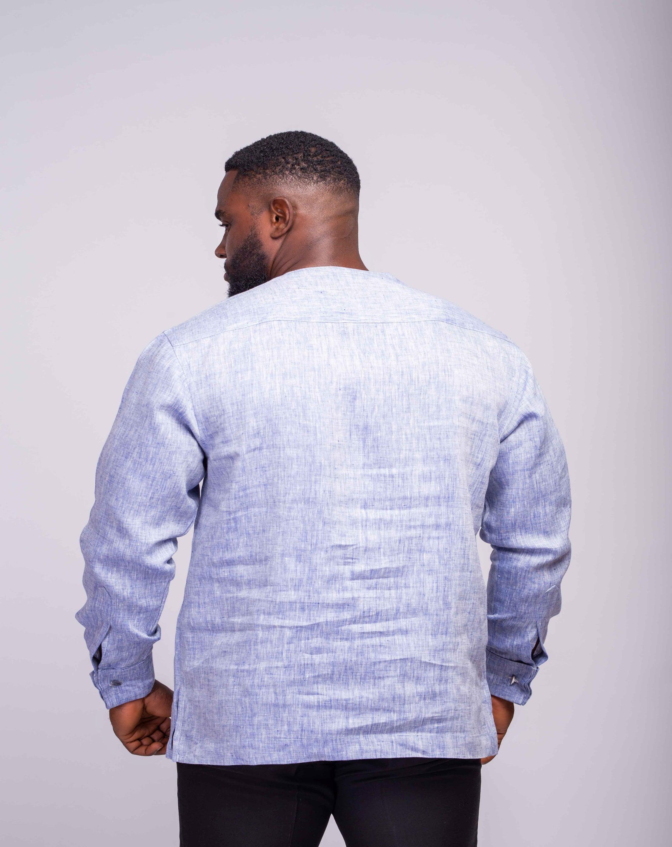 Linen Men's Shirt (Long Sleeves) - YvonneEx