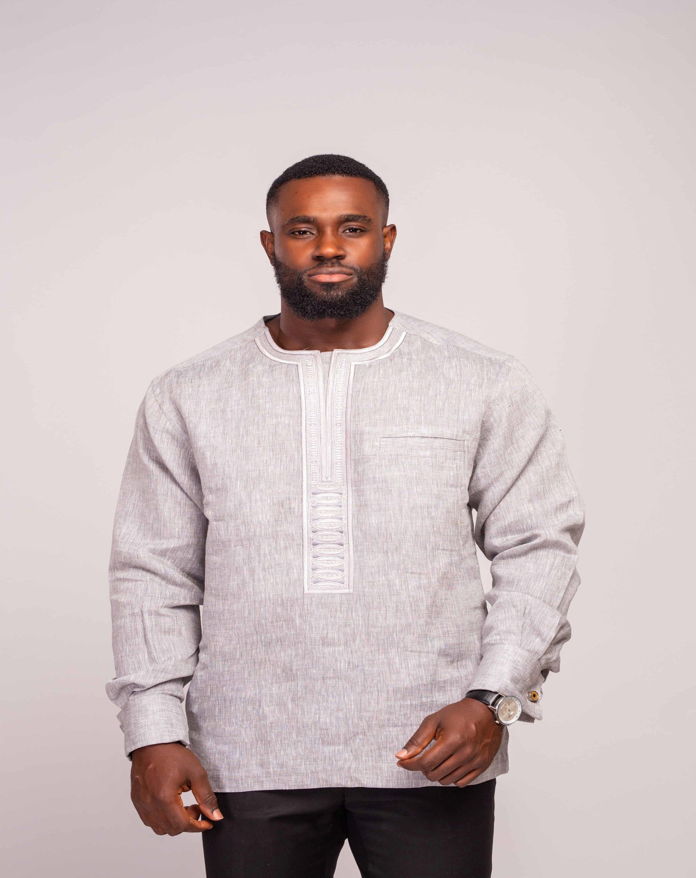 Linen Men's Shirt (Long Sleeves) - YvonneEx