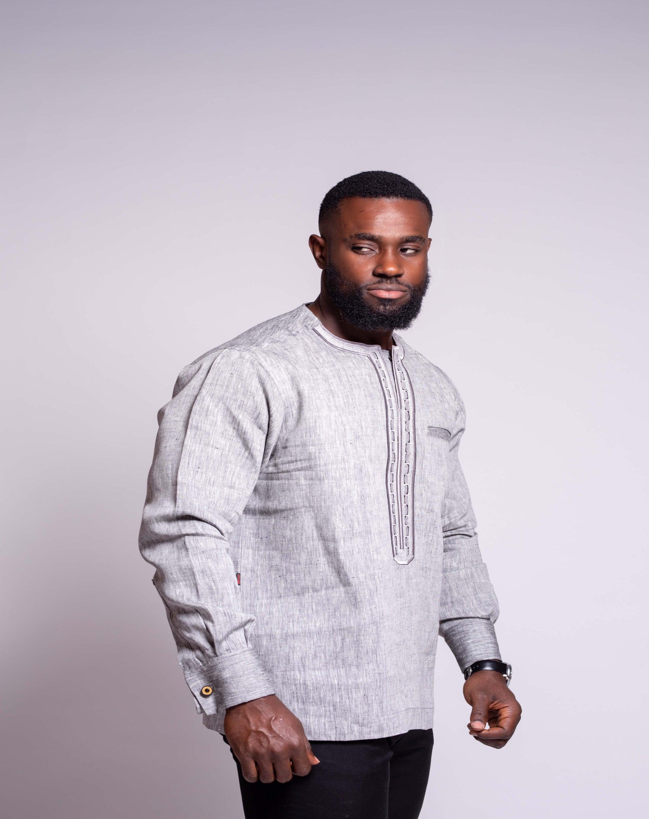 Linen Men's Shirt (Long Sleeves) - YvonneEx